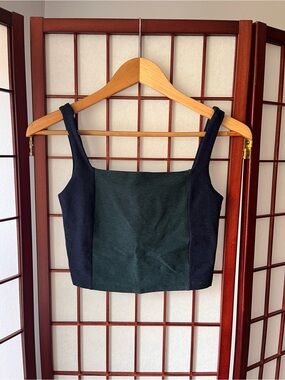 Beyond Yoga Spacedye Vitality Colorblock Cropped Tank, Green & Blue
